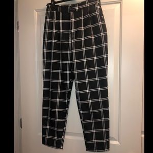 Black and white plaid pants